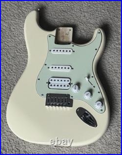 2024 Squier by Fender Loaded HSS Stratocaster Olympic White 60's Mint Green