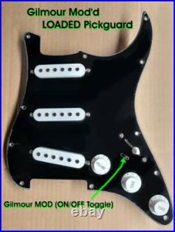 2026 Gilmour Style STRAT SSS 11-HOLE LOADED PICKGUARD with MOD ON/OFF Toggle