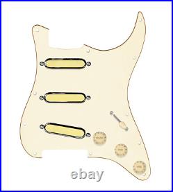920D Custom Gold Foil Loaded Pickguard For Strat With Aged White Pickups and