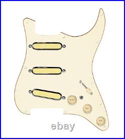 920D Custom Gold Foil Loaded Pickguard For Strat With Aged White Pickups and