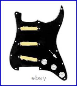 920D Custom Gold Foils Loaded Black / White Pickguard 5 way for Strat Guitars
