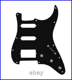 920D Custom Push/Pull 5 Way Pre-Wired HSS Strat Black Pickguard