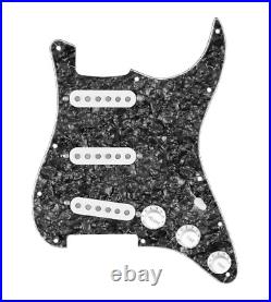 920D Custom Texas Growler Loaded Pickguard for Strat With White Pickups, Blac