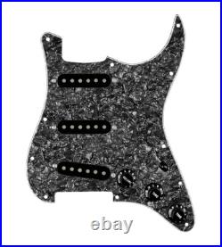 920D Custom Texas Vintage Loaded Pickguard for Strat With Black Pickups, Blac
