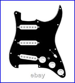 920D Custom Texas Vintage Loaded Pickguard for Strat With White Pickups, Blac
