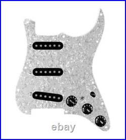 920D Generation 7 way & Toggle Loaded Pickguard For Strat Guitars White Pearl/Bk