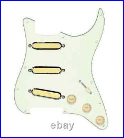 920D Gold Foil Loaded Pickguard Blender 5 Way for Strat Guitars Mint Green/Cream
