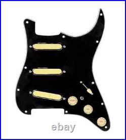 920D Gold Foils Load Pickguard 7 Way withToggle for Strat Guitar Black/Cream