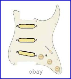 920D Gold Foils Load Pickguard 7 Way withToggle for Strat Guitar Parchment/Cream