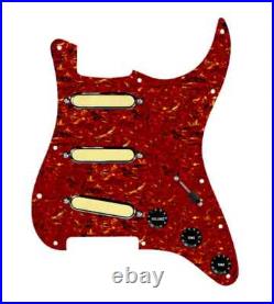 920D Gold Foils Loaded Pickguard 7 Way for Strat Guitars Tortoise / Black