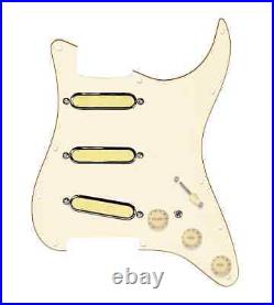 920D Gold Foils Loaded Pickguard 7 Way withToggle for Strat Guitars Cream/Cream