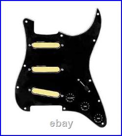 920D Gold Foils Loaded Pickguard Blender 7 Way for Strat Guitars Black/Black