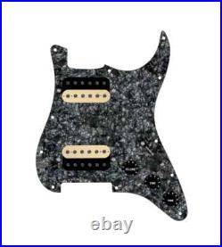 920D Hot & Heavy HH Strat 3 Way Black Pearl Loaded Pickguard Roughneck Humbucker