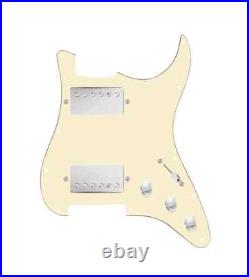 920D Hot /Heavy HH Strat 5 Way Cream / Nickel Load Pickguard Roughneck Humbucker