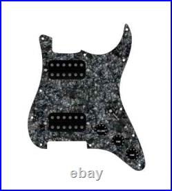 920D Hushed & Humble HH 3 Way Loaded Pickguard for Strat -Black Pearl / Black