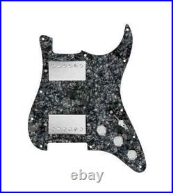 920D Hushed & Humble HH 3 Way Loaded Pickguard for Strat -Black Pearl / Nickel
