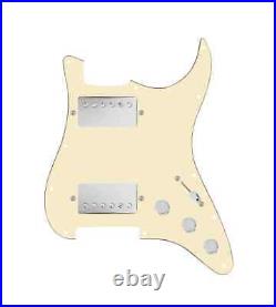 920D Hushed & Humble HH 3 Way Loaded Pickguard for Strat Guitar Cream/Nickel
