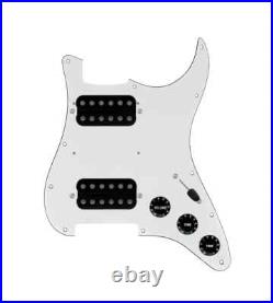 920D Hushed & Humble HH 3 Way Loaded Pickguard for Strat Guitar-Parchment/Black