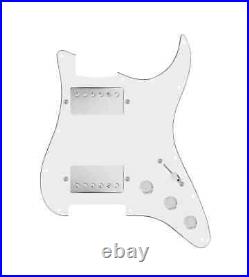 920D Hushed & Humble HH 3 Way Loaded Pickguard for Strat Guitar White/Nickel