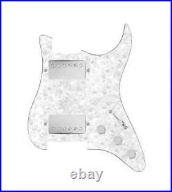 920D Hushed & Humble HH 3 Way Loaded Pickguard for Strat White Pearl / Nickel