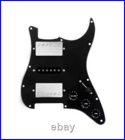 920D Load Strat Pickguard HSH Tex Vintage/Smoothie Humbucker Pickup Black/Chrome