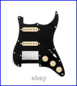 920D Strat HSS Load Pickguard Tex Vintage & Smoothie Humbucker Pickup -Blk/Cream
