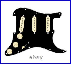 920D Texas Growler 7 Way Loaded Pickgard Black/Cream for Strat Guitar