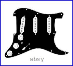 920D Texas Growler 7 Way Toggle Loaded Pickgard Black / White for Strat Guitar