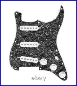 920D Texas Vintage 7 Way Loaded Pickguard Black Pearl / White for Strat Guitar