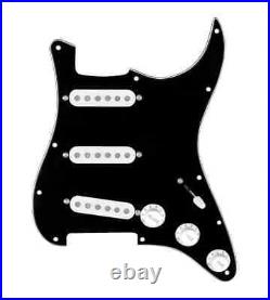 920D Texas Vintage 7 Way Loaded Pickguard Black / White for Strat Guitar