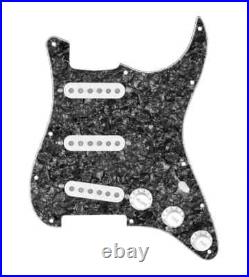 920D Vintage American 7 Way Loaded Pickguard for Strat Guitars Black Pearl/White
