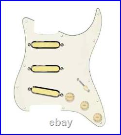 920d Custom Gold Foils 5 way Loaded Pickguard for Strat Guitars Parchment-Cream