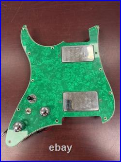 Active EMG 81 Silver Green Pacifica Yamaha Stratocaster Strat LOADED PICKGUARD