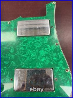 Active EMG 81 Silver Green Pacifica Yamaha Stratocaster Strat LOADED PICKGUARD