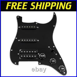 Alnico 5 HSS Loaded Pickguard for Fender Strat, Black
