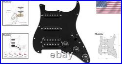 Alnico 5 HSS Loaded Pickguard for Fender Strat, Black