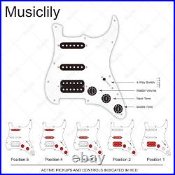 Alnico 5 HSS Loaded Pickguard for Fender Strat, Black