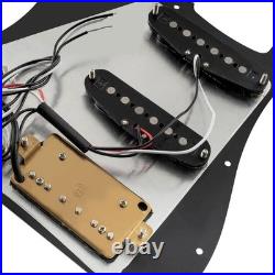 Alnico 5 HSS Loaded Pickguard for Fender Strat, Black