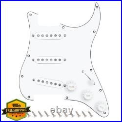 Banworks Loaded SSS Strat Pickguard Prewired Alnico 5 Pickups White