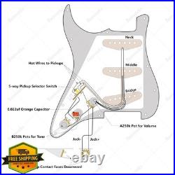 Banworks Loaded SSS Strat Pickguard Prewired Alnico 5 Pickups White