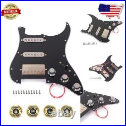 Black Alnico V Strat Pickguard SSH Humbucker Loaded Set