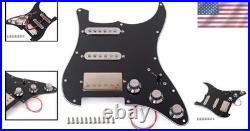 Black Alnico V Strat Pickguard SSH Humbucker Loaded Set