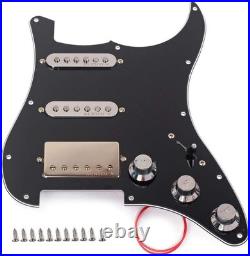 Black Alnico V Strat Pickguard SSH Humbucker Loaded Set