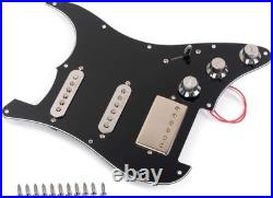 Black Alnico V Strat Pickguard SSH Humbucker Loaded Set