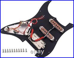 Black Alnico V Strat Pickguard SSH Humbucker Loaded Set