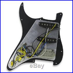 Black FD Strat Guitar Loaded Pickguard HSS Prewired Alnico 5 Pickups Pots Switch