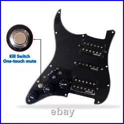 Black Lefty HSH Guitar Loaded Prewired Pickguard Wilkinson Pickups Fit Strat ST