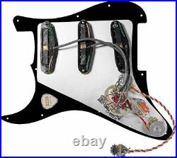 Black-White Polyphonics Loaded Pickguard 7-Way 2-Toggle for Strat Guitars 920D