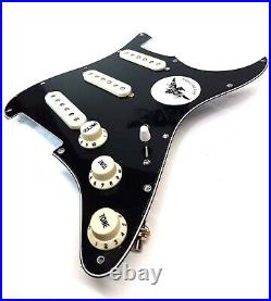 Carparelli Pre Wired Fully Loaded Drop In 11 hole Strat SSS Black 3ply Pickguard