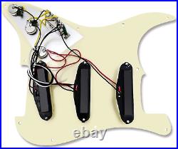 Cream Yellow Guitar Prewired Loaded Pickguard SSS Plate Fit Fender Strat